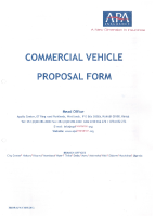 APA INSURANCE LTD – COMMERCIAL MOTOR VEHICLE INSURANCE PROPOSAL FORM