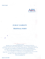 APA INSURANCE LTD – PUBLIC LIABILITY INSURANCE PROPOSAL FORM