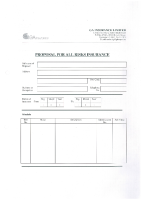 GA INSURANCE LTD – ALL RISK INSURANCE PROPOSAL FORM