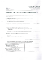 GA INSURANCE LTD – FIDELITY GUARANTEE INSURANCE PROPOSAL FORM