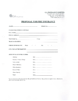 GA INSURANCE LTD – FIRE & SPECIAL PERILS INSURANCE PROPOSAL FORM