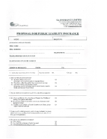 GA INSURANCE LTD – PUBLIC LIABILITY INSURANCE PROPOSAL FORM