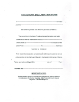 GA INSURANCE LTD – STATUTORY DECLARATION FORM