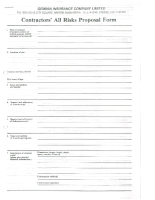 GEMINIA INSURANCE CO LTD – CONTRACTORS ALL RISK INSURANCE PROPOSAL FORM