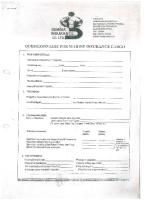 GEMINIA INSURANCE CO LTD – MARINE CARGO INSURANCE – OPEN COVER PROPOSAL FORM