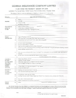 GEMINIA INSURANCE CO LTD – PROPERTY DAMAGE OR LOSS CLAIM FORM